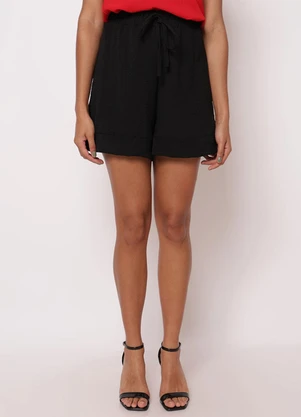 Torra - Short Feminino com Amarração Preto - TORRA