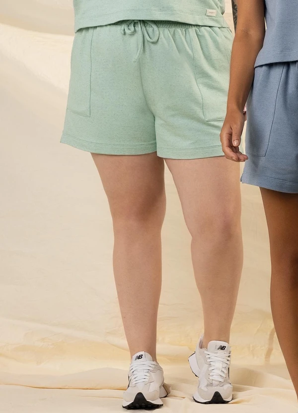 Marialícia - Short Feminino com Bolsos Comfy Verde