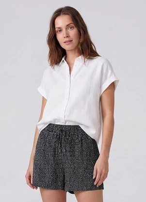 Infinita Cor - Short Feminino com Cós e Laço Preto - INFINITA COR