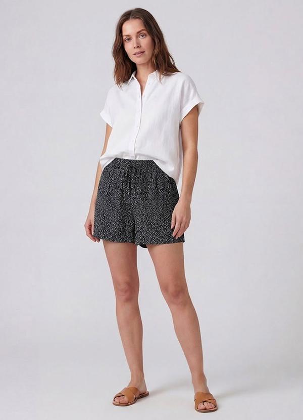 Infinita Cor - Short Feminino com Cós e Laço Preto 3