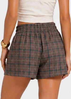 Infinita Cor - Short Feminino com Elástico no Cós Cinza - INFINITA COR
