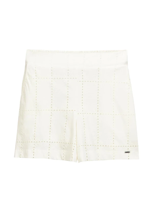 Marialícia - Short Feminino Devorê Bege