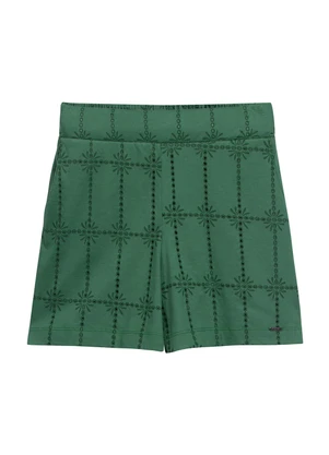 Marialícia - Short Feminino Devorê Verde - MARIALÍCIA