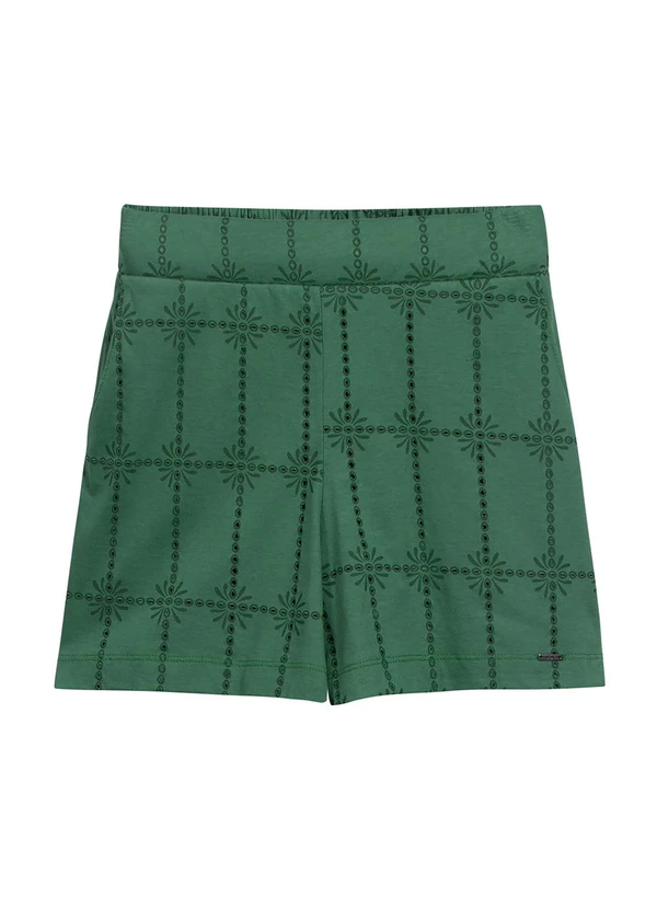 Marialícia - Short Feminino Devorê Verde 1