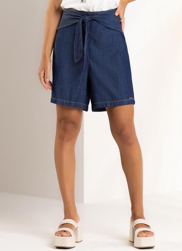 Marialícia - Short Feminino em Jeans Azul