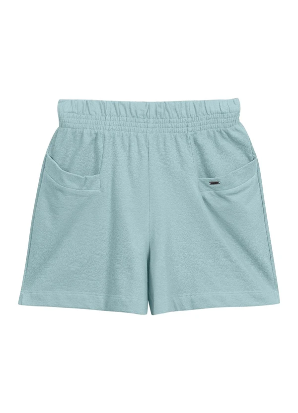 Marialícia - Short Feminino em Moletinho Azul 3
