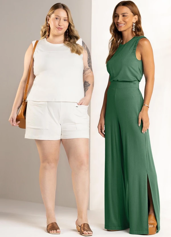 Marialícia - Short Feminino em Moletinho Bege 4