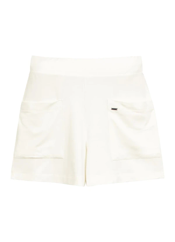 Marialícia - Short Feminino em Moletinho Bege 5