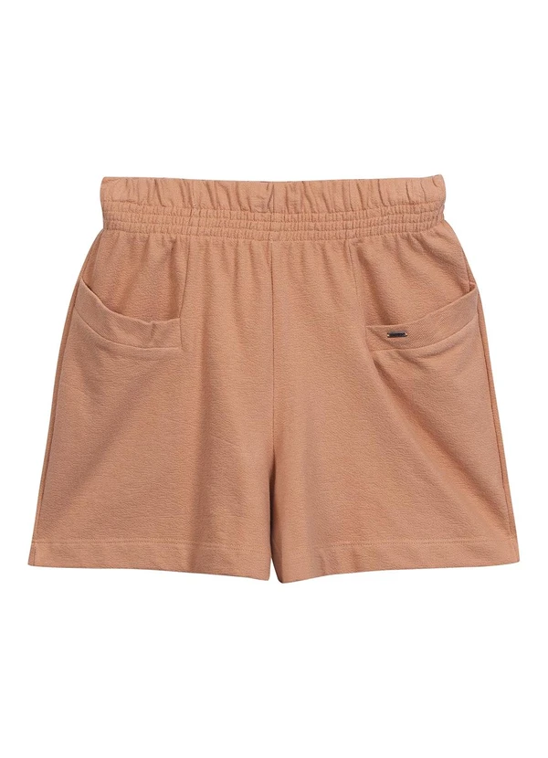 Marialícia - Short Feminino em Moletinho Marrom 3