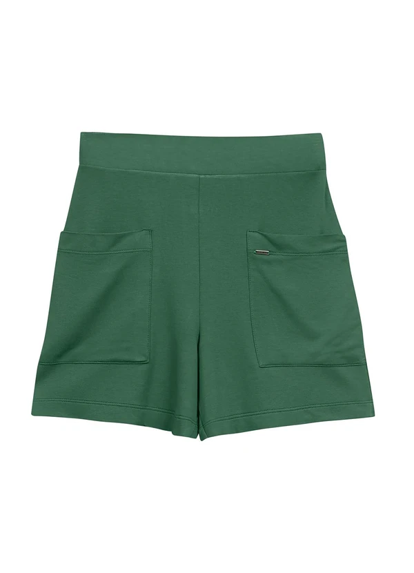 Marialícia - Short Feminino em Moletinho Verde