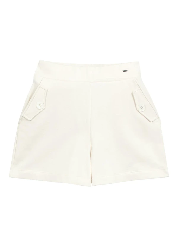 Marialícia - Short Feminino em Moletom Bege 3