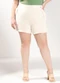 Marialícia - Short Feminino em Moletom Preto - variação: Bege