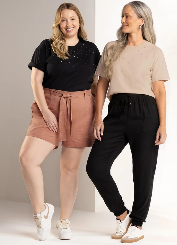 Marialícia - Short Feminino em Sarja Laranja 3