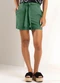 Marialícia - Short Feminino em Sarja Laranja - variação: Verde