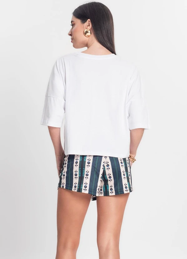 Rovitex - Short Feminino Estampado Donna Verde 4