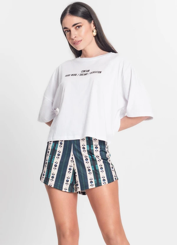 Rovitex - Short Feminino Estampado Donna Verde 5