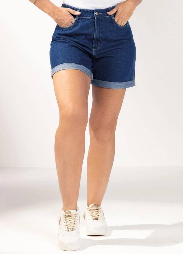 Marialícia Short Feminino Jeans Azul