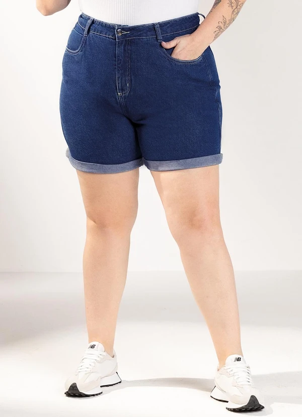 Marialícia - Short Feminino Jeans Azul 3