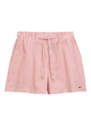 Marialícia - Short Feminino Listrado Rosa - MARIALÍCIA