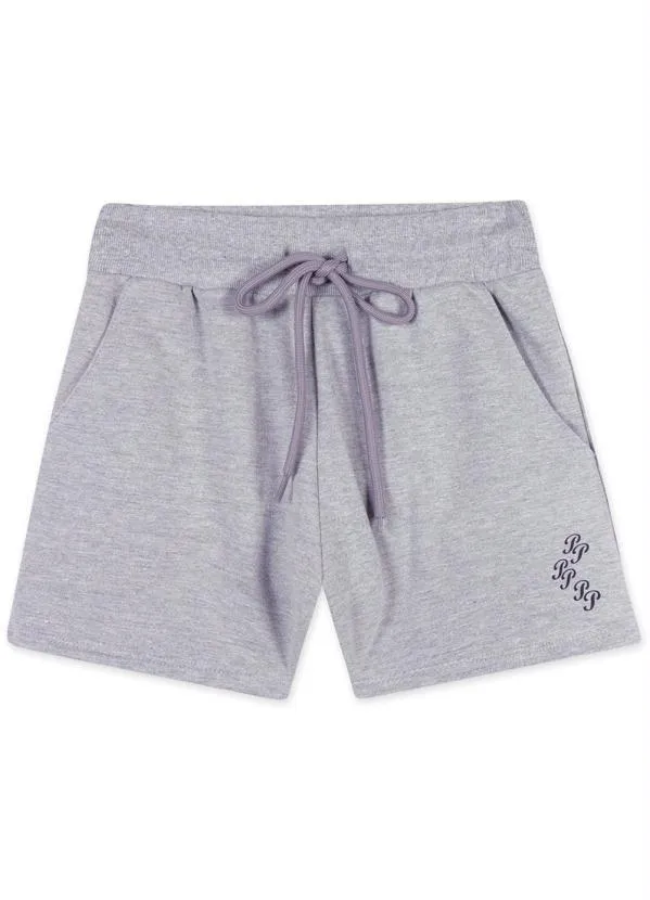 Pakalolo Short Feminino Moletom Cinza