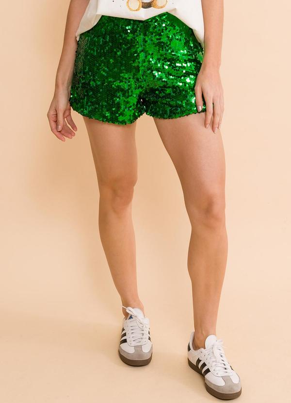 Petit Rose - Short Feminino Paetê Dhara Verde
