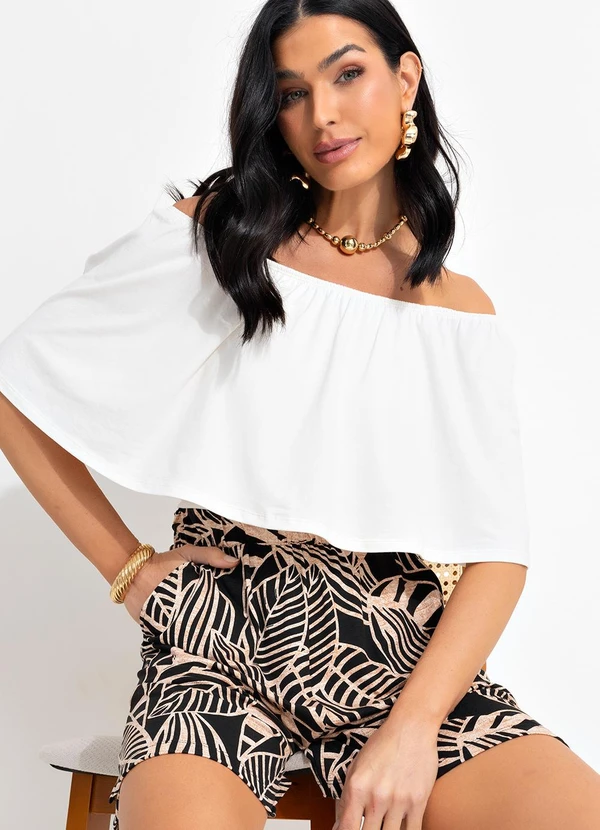 bonprix - Short Folhagem Neutra em Malha de Viscose 8