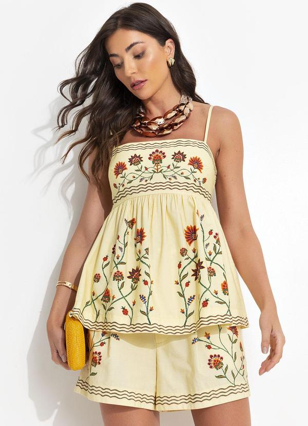 Farm - Short Jardim Maravilhoso Bege 11