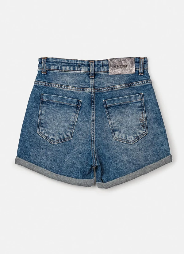 Authoria - Short Jeans Azul com Barra Dobrada Azul 2