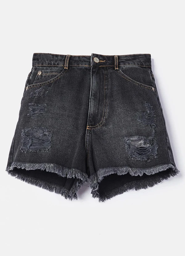 Authoria - Short Jeans Black Preto 1