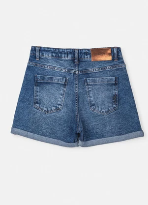 Authoria - Short Jeans com a Barra Dobrada Azul - AUTHORIA
