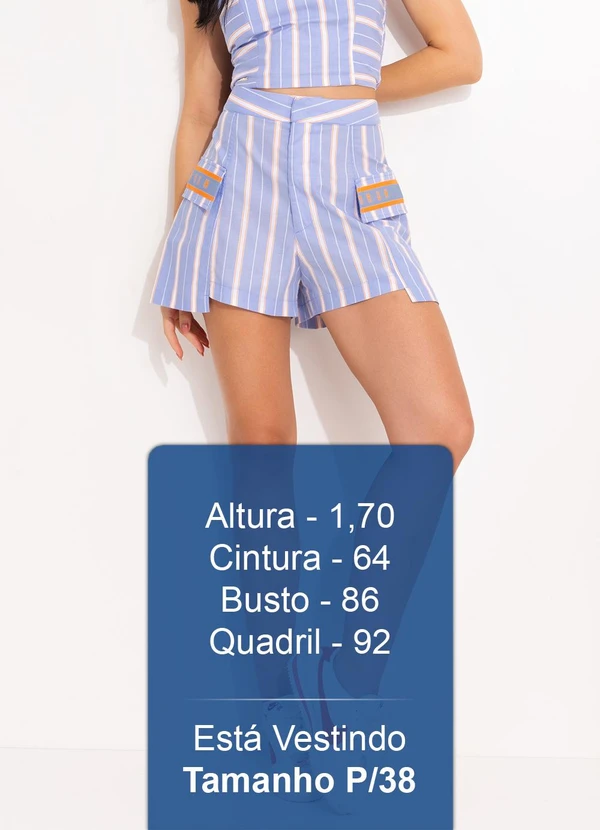 Forum - Short Listrado Azul 5