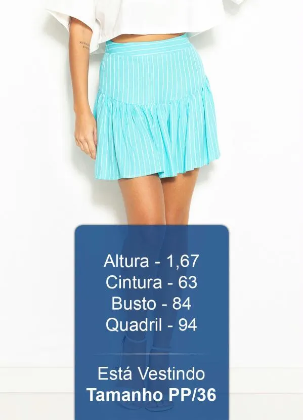 Maria Filó - Short Listrado de Viscose Cozumel Azul 5