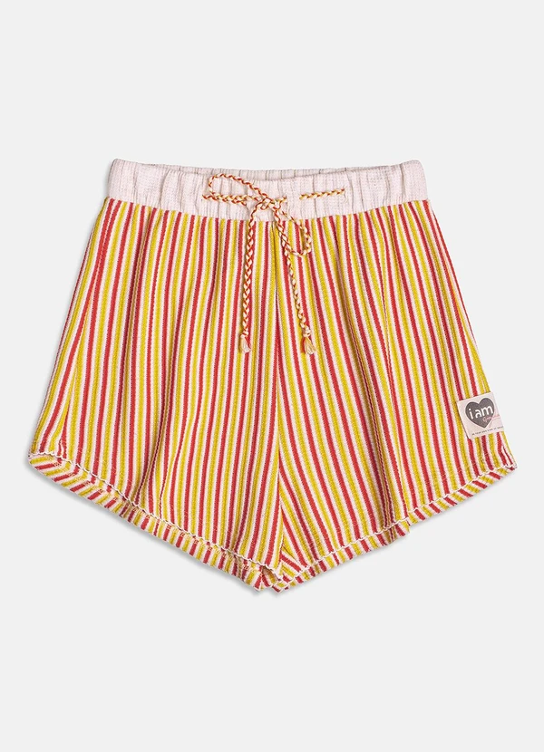 I Am - Short Listrado Laranja 3