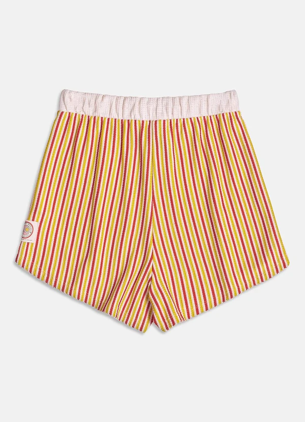 I Am - Short Listrado Laranja 4