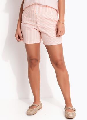 Short (Listrado Rosa) em Tecido Plano Sustentvel