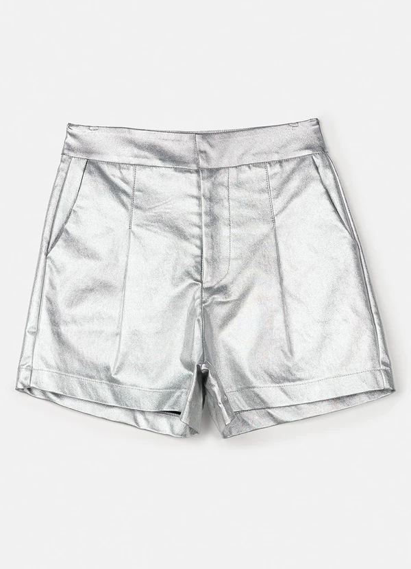 Authoria - Short Metalizado com Recortes Prata 5
