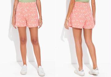 Short Mini Floral com Cintura Alta