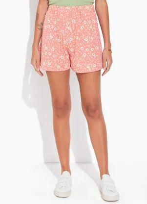 Moda Pop - Short Mini Floral com Cintura Alta - MODA POP
