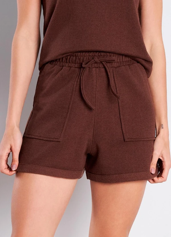 Meu Jeans - Short Moletinho Amora Marrom 1