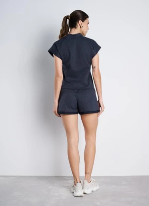 Meu Jeans - Short Moletinho Amora Mescla Escuro - MEU JEANS