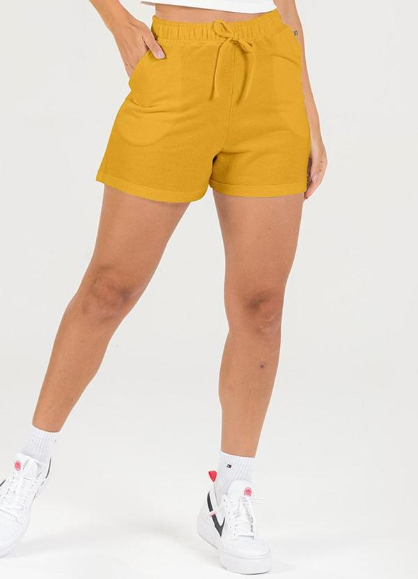 Meu Jeans - Short Moletinho com Bolso Mostarda