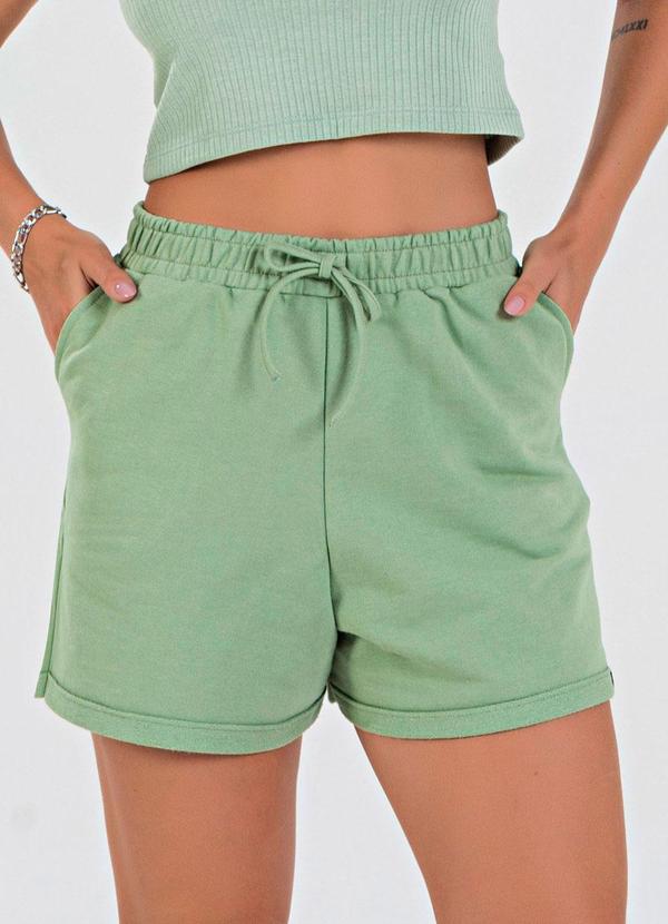 Meu Jeans - Short Moletinho com Bolso Verde Pistache