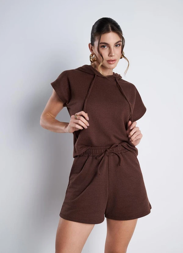 Meu Jeans - Short Moletinho Essenza Marrom 4