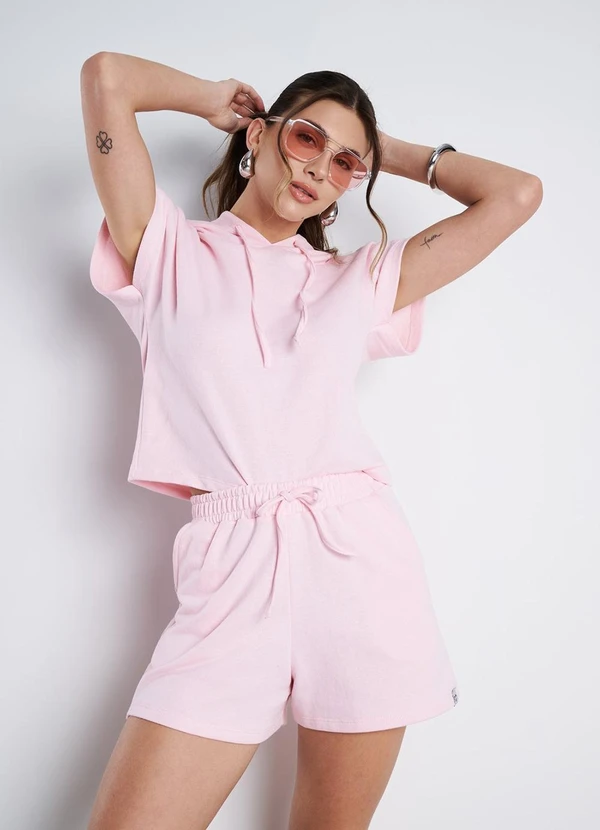 Meu Jeans - Short Moletinho Essenza Rosa Bebê 4