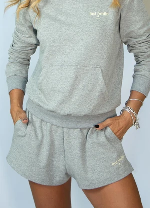 Hiatto Confecção - Short Moletinho Just Smile  Mescla - HIATTO CONFECÇÃO