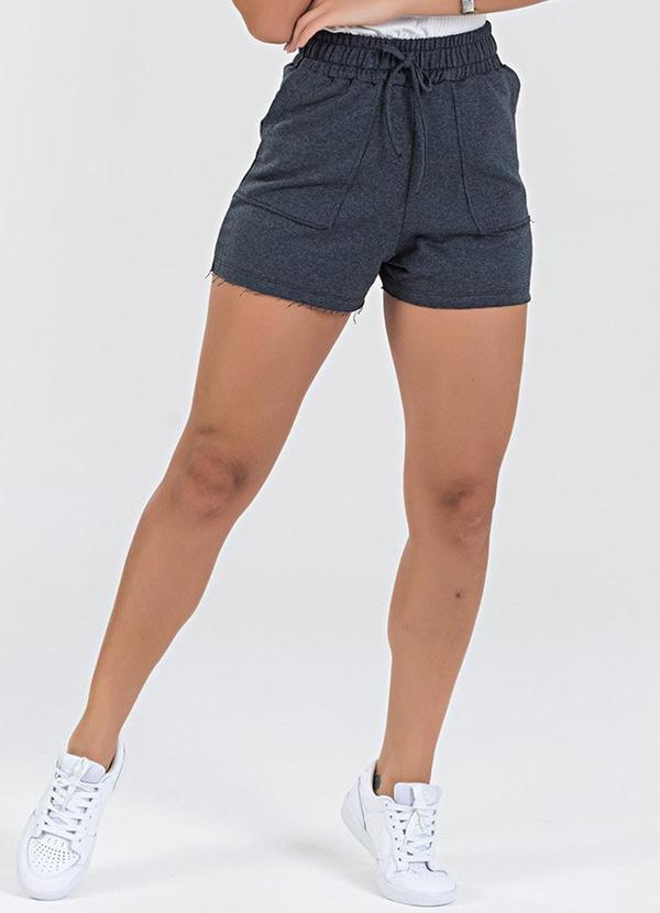 Meu Jeans - Short Moletinho Nick Mescla Escuro