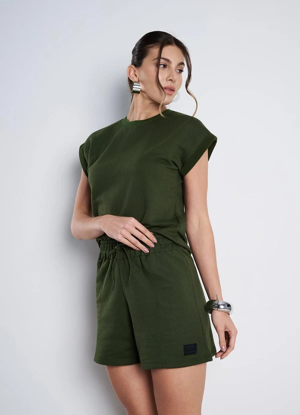 Meu Jeans - Short Moletinho Sandy Verde Militar 4