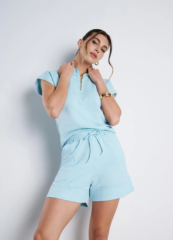 Meu Jeans - Short Moletinho Serena Azul Bebê 4