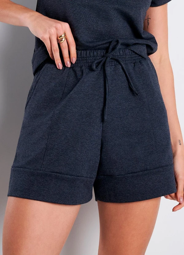 Meu Jeans - Short Moletinho Serena Mescla Escuro