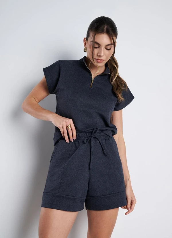 Meu Jeans - Short Moletinho Serena Mescla Escuro 4